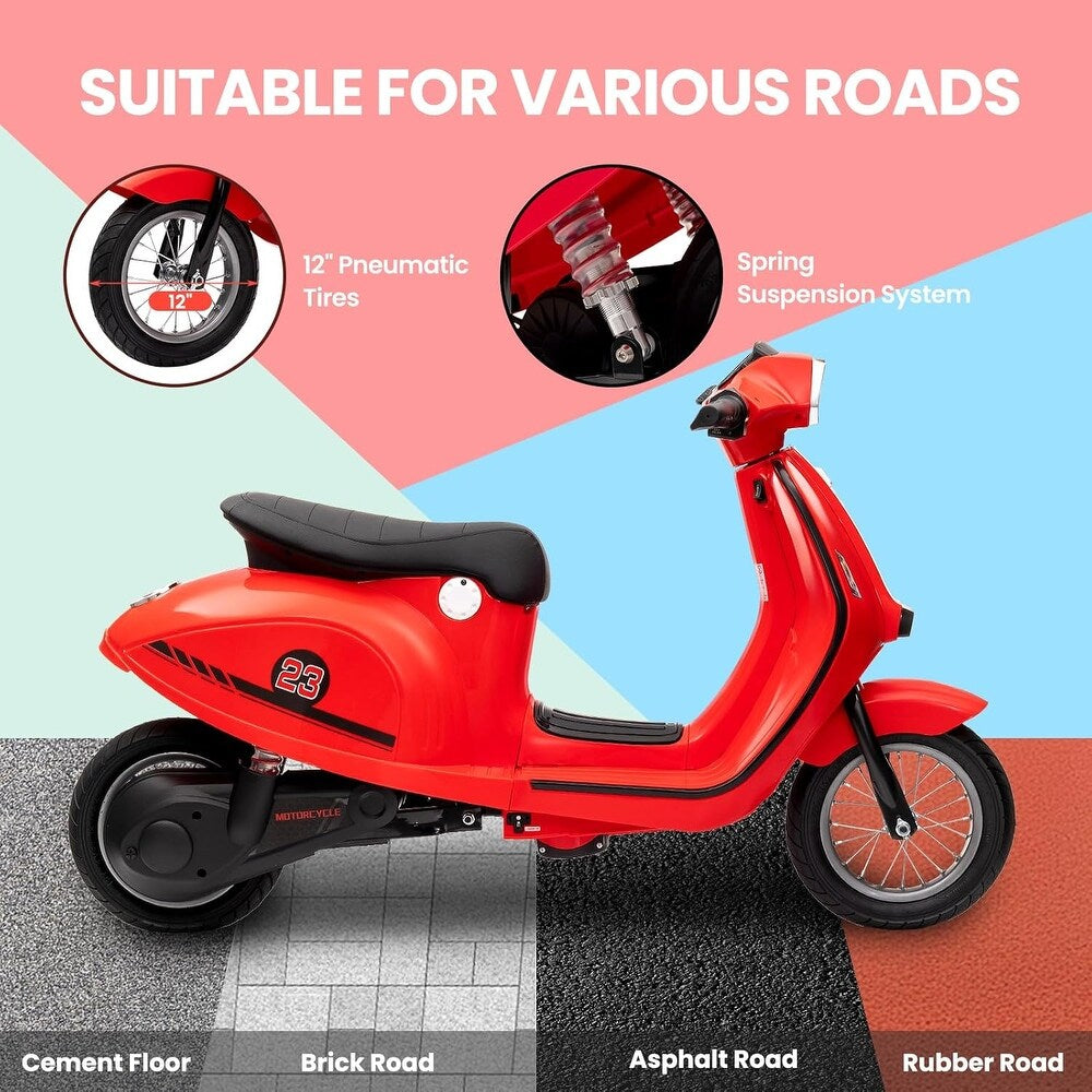 "Mini Vespa Ride in Classic Style!" Vintage Scooter – The Ultimate Stylish Ride!"(RED)