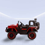 "Off-Road Beast – Kids 4x4 Jeep with Massive Wheels & LED" (RED)