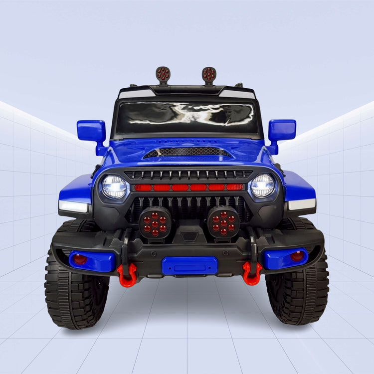 "Off-Road Beast – Kids 4x4 Jeep with Massive Wheels & LED" (BLUE)