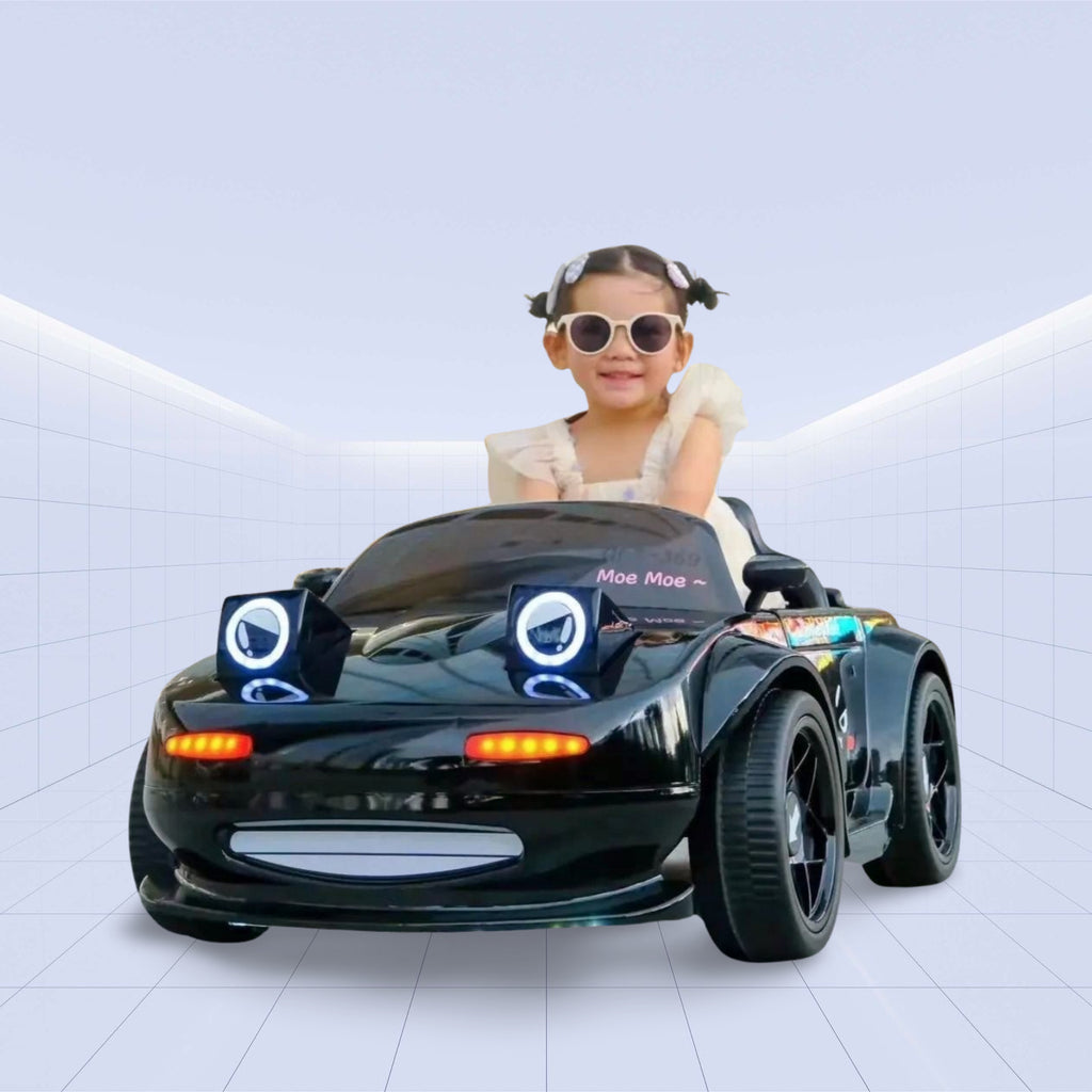 Cartoon-Themed Electric Ride-On Car – Fun, Stylish & Safe! (BLACK)