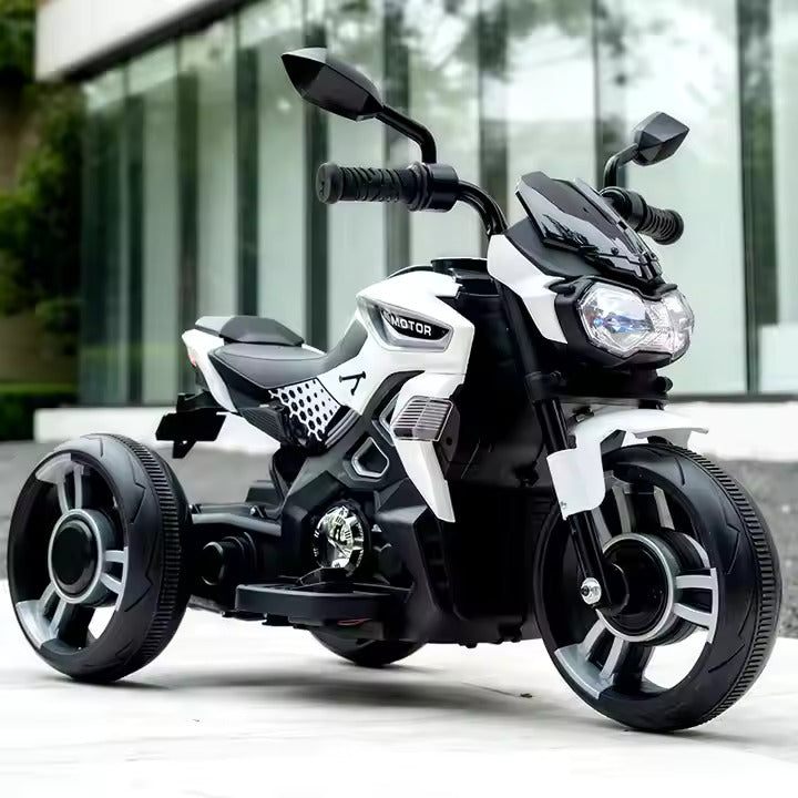 Rev Up the Adventure: High-Speed Electric Motorcycle for Kids (White)