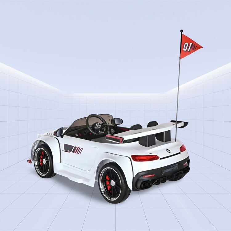 Sleek & Sporty Kids’ Car – Drive Like a Champion! (WHITE)