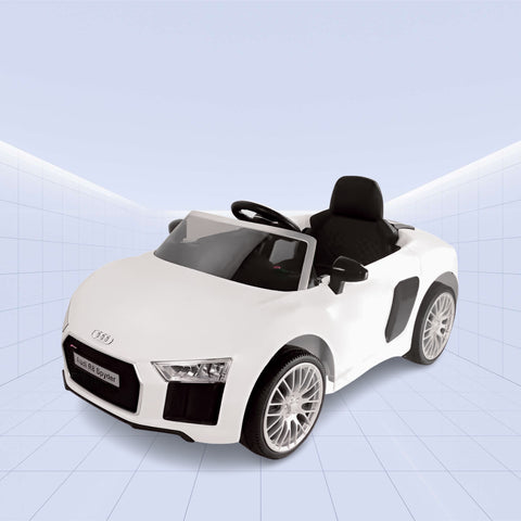 Sporty Kids Ride-On Car: Audi R8 Spyder with Remote Control 12V (WHITE)