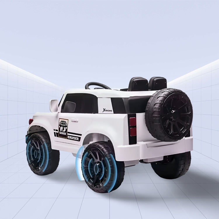 Powerful 12V Ride-On Car for Kids - Toyota FJ Cruiser with Music System (WHITE)