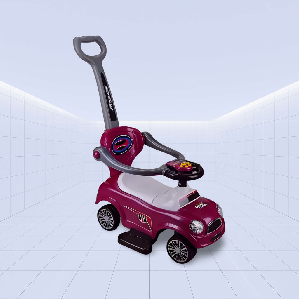 Kiddie Kart: Fun and Safe 3-in-1  Push Car With Canopy Electric Ride-On For Toddlers! (PURPLE)