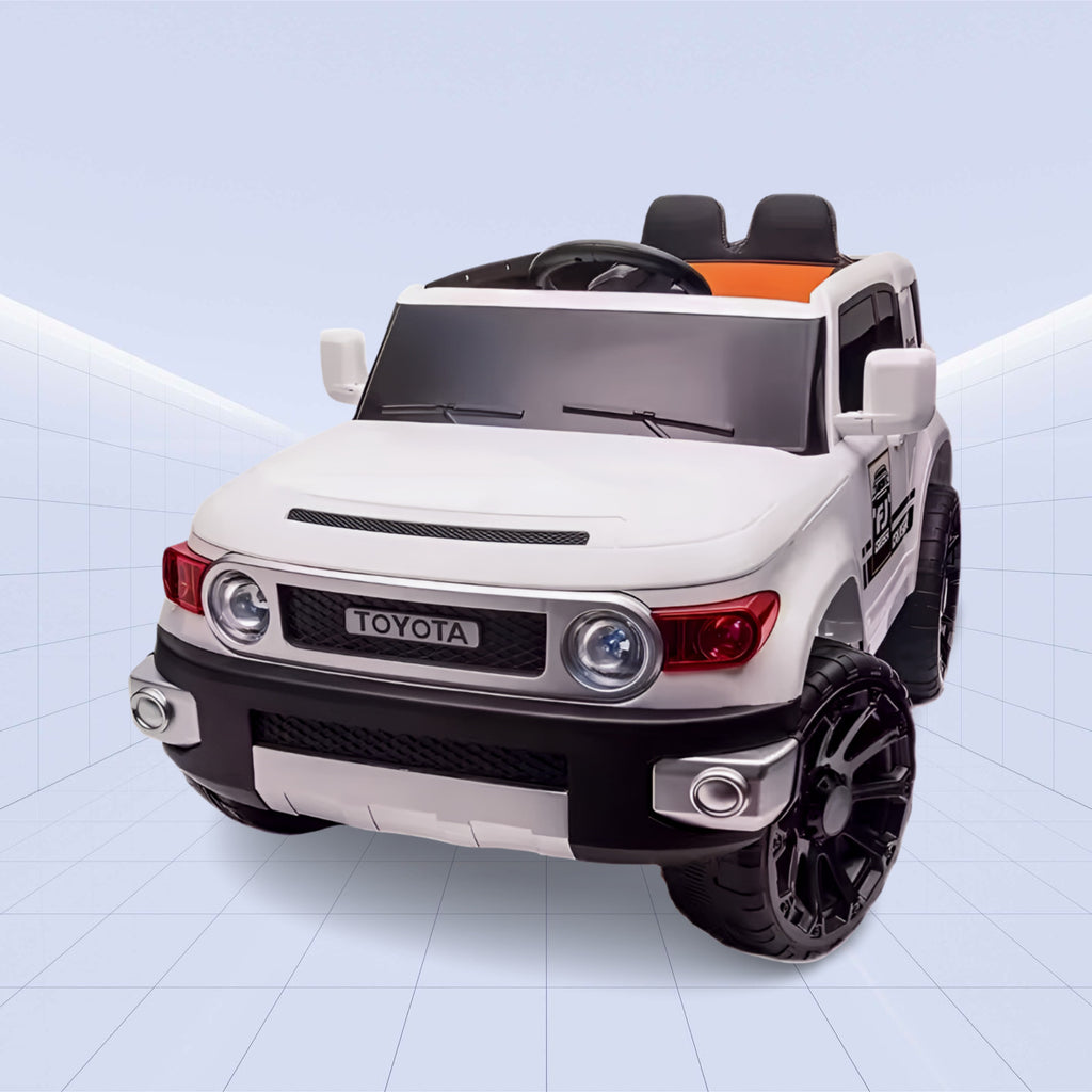 Powerful 12V Ride-On Car for Kids - Toyota FJ Cruiser with Music System (WHITE)