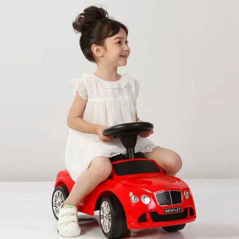 Officially Licensed Bentley Kids Ride-On Push Car – Foot-to-Floor Walker & Ride-On Toy for Toddlers (Red)