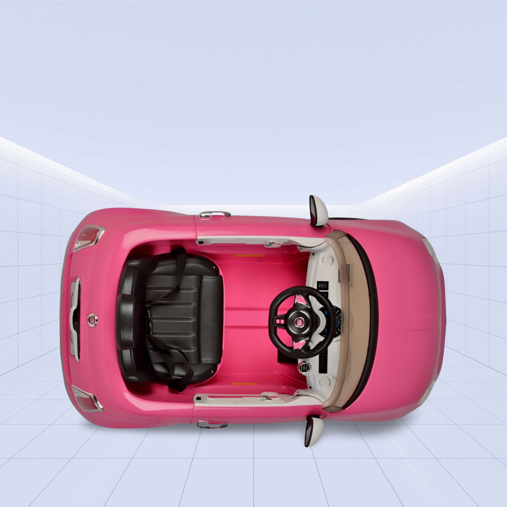 "Fiat 500 Licensed Ride-On Car – Stylish and Fun for Kids 12V (PINK)