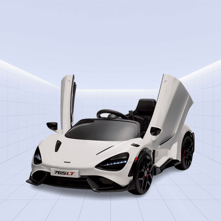 12V McLaren 765LT Licensed 12V Kids Electric Ride-On Car with Remote Control (WHITE)