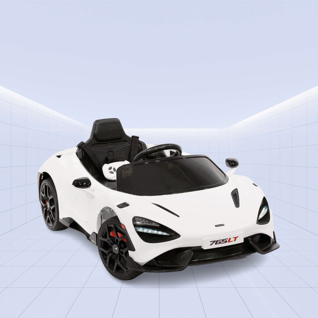 12V McLaren 765LT Licensed 12V Kids Electric Ride-On Car with Remote Control (WHITE)