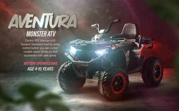 Aventura Monster ATV Ride-On for Kids – The Ultimate Off-Road Adventure Experience (Black)