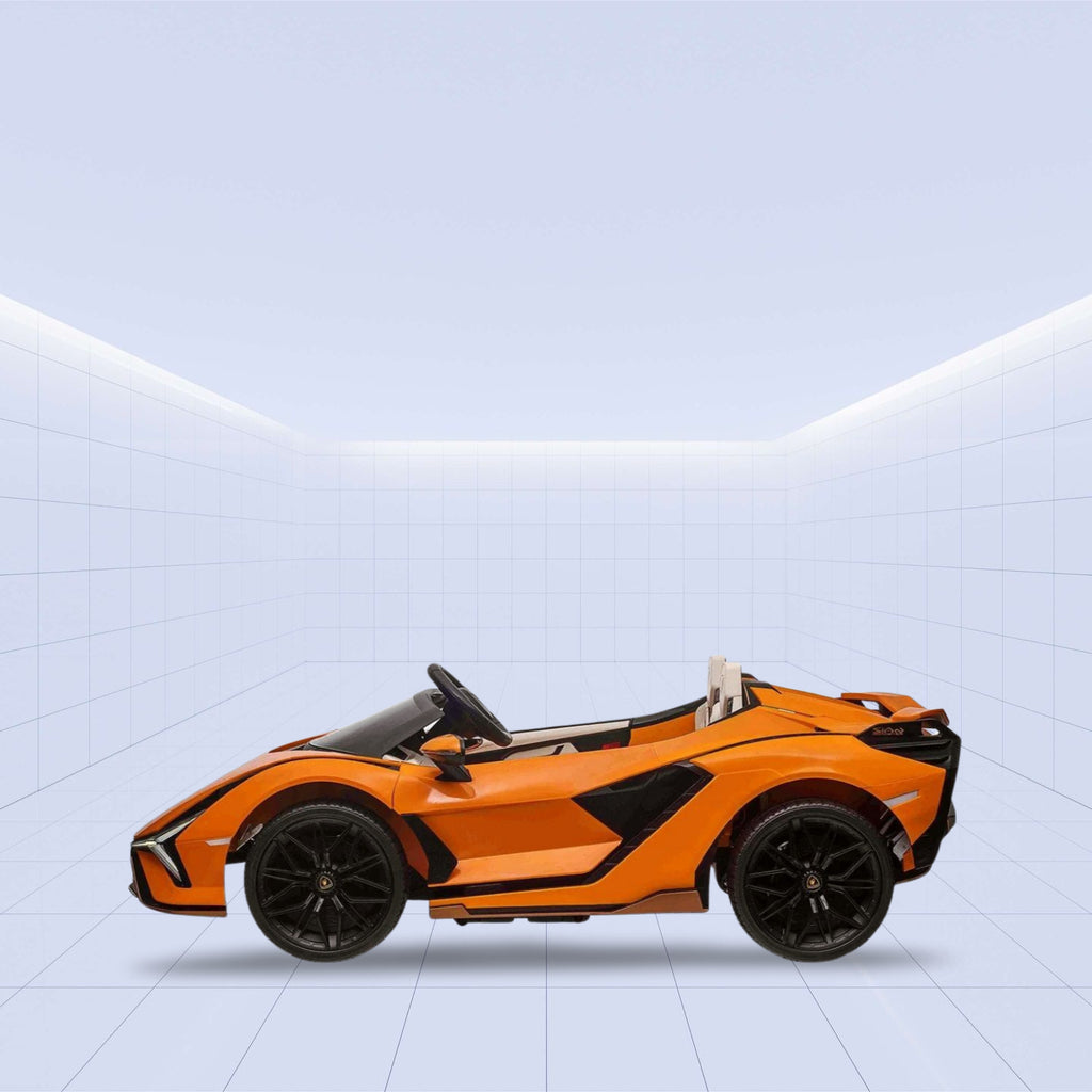 Ride in Style: 12V Lamborghini Sian 2-Seater Electric Car for Kids Ride on (ORANGE)