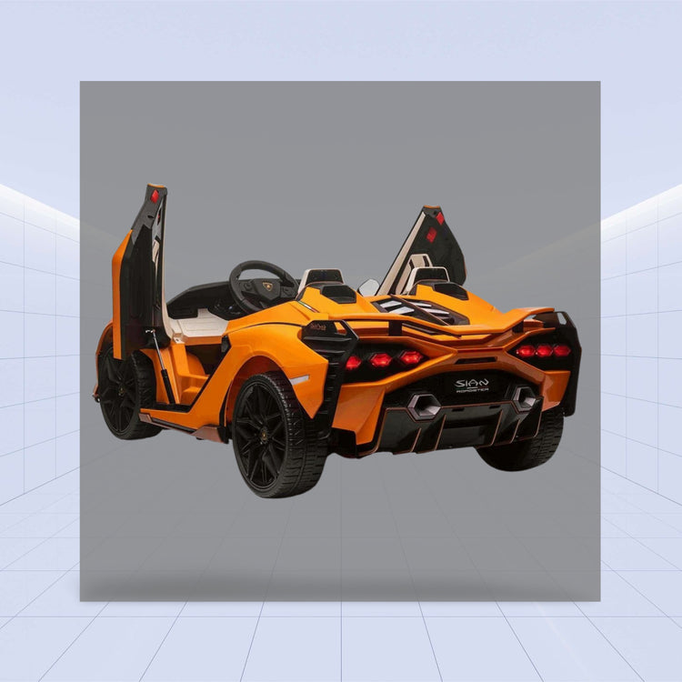 Ride in Style: 12V Lamborghini Sian 2-Seater Electric Car for Kids Ride on (ORANGE)