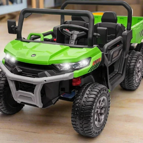 24V Polaris Ranger Style ATV6 Riding Toy for Kids (GREEN)